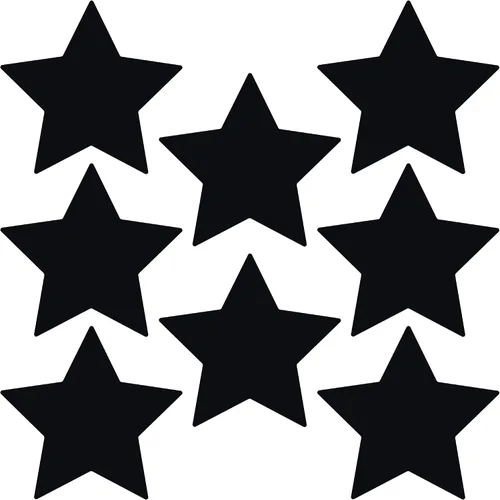 Miniatura 25 de LiteMark Durable Stars, calcomanía roja brillante de 5.5 pulgadas, uso en hormigón liso, azulejos, vidrio, paquete de 8 estrellas Rojo