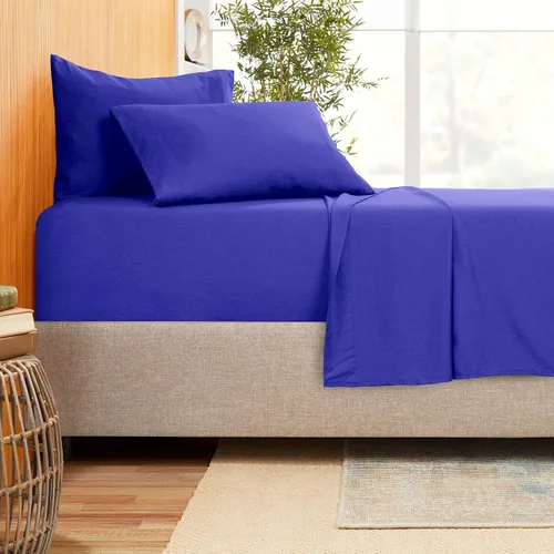Miniatura 18 de Juego de ropa de cama de 800 hilos de 4 piezas, 100% algodón egipcio, sábana bajera de algodón de fibra larga, se adapta a colchones de hasta 12