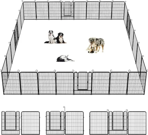Miniatura 13 de Corralito para perros, 40 pulgadas de altura, 14 paneles de valla resistente para perros con puerta, corral de ejercicio antioxidante para perros