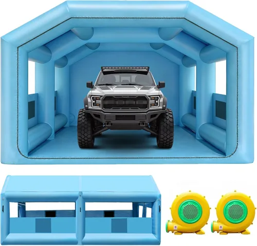 Miniatura 8 de LVAOSTT Cabina de Pintura 10x8.2x8.2 Pies Cabina de Pintura Inflable Carpa de Cabina de Pulverización Portátil con Sistema de Soplador y Filtro