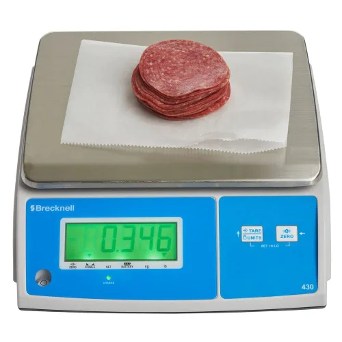 Miniatura 7 de Brecknell Modelo 430 - Báscula digital para control de porciones, blanco/plateado/azul, capacidad de 30 libras (430-30)