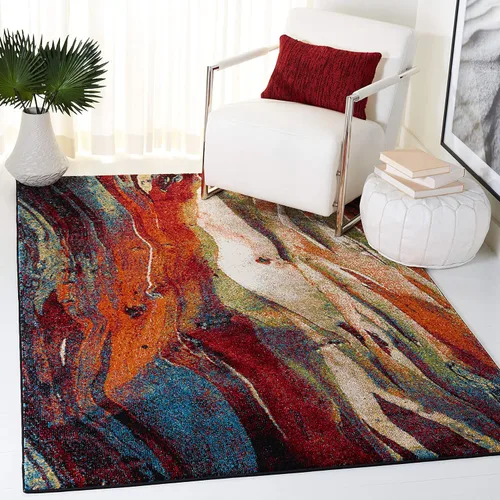 Miniatura 10 de SAFAVIEH Colección Glacier GLA126Q - Alfombra moderna de estilo abstracto, no desprende pelusa, para sala de estar, comedor, dormitorio, recibidor
