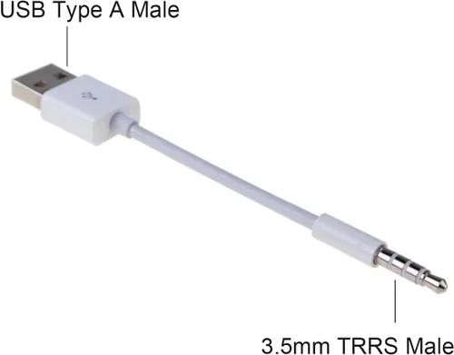 Miniatura 2 de Adaptador de audio USB a conector de 0.138 in, conector de audio AUX macho de 0.138 in a USB macho Cable adaptador de cable de carga para iPod