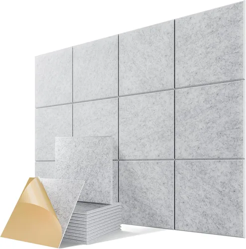 Miniatura 62 de Paquete de 6 paneles acústicos autoadhesivos, paneles de espuma de alta densidad a prueba de sonido de 12 x 12 x 0.4 pulgadas para paredes, paneles