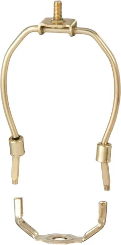 Miniatura 7 de B&P Lamp® Soporte de arpa de pantalla de lámpara de 6-1/2 pulgadas de peso regular para lámparas de mesa y de pie, acero chapado en latón