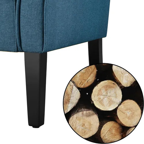 Miniatura 9 de Yaheetech Sillón Moderno, Silla de Acento de Mediados de Siglo con Patas de Madera Resistentes y Respaldo Alto para Espacios Pequeños, Silla de Club