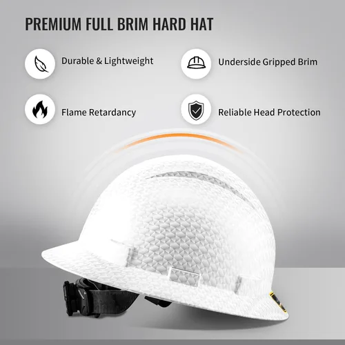 Miniatura 2 de ProtectX - Cascos de construcción de ala completa, ventilados, aprobados por la OSHA, con suspensión de 6 puntos, Cascos de construcción Pirámides