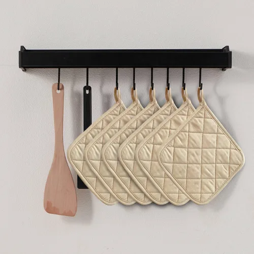 Miniatura 4 de Juego de soportes para ollas de cocina, resistentes al calor, juego de agarraderas de algodón puro, salvamanteles, posavasos grandes, almohadillas