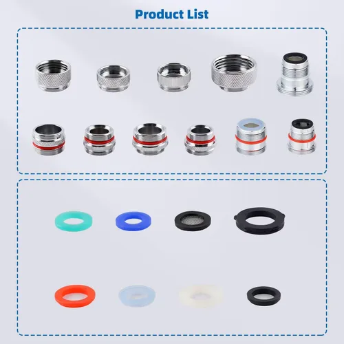 Miniatura 6 de Kit de adaptador de grifo de latón iFealClear de 11 piezas, adaptadores de aireador de fregadero de cocina se ajustan a grifos con aireadores