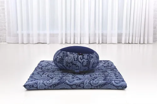 Miniatura 8 de Leewadee Juego de cojines de meditación: 1 almohada redonda de meditación Zafu y 1 alfombrilla de meditación Zabuton cuadrada enrollable, paquete