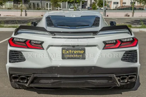 Miniatura 4 de Repuesto para modelos Chevrolet Corvette C8 2020 Par de mimbres adicionales de alerón de tapa trasera de maletero estilo Z51