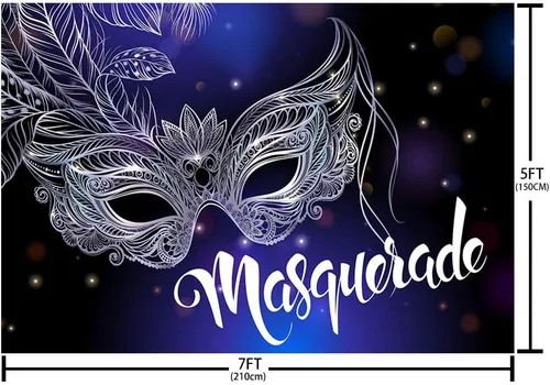Miniatura 4 de MEHOFOND Máscara de fondo de mascarada, decoración de fiesta, Mardi Gras, carnaval, cumpleaños, fiesta de baile, máscara plateada con purpurina