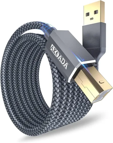 Miniatura 9 de AkoaDa Cable de impresora USB 2.0 de 20 pies, USB tipo A macho a B macho, cable de escáner de alta velocidad compatible con HP, Canon, Dell, Epson