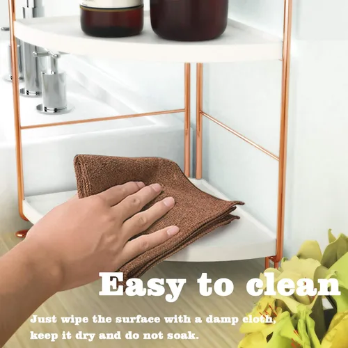 Miniatura 4 de Organizador de encimera de baño de 2 niveles, bandeja de tocador para cosméticos y maquillaje, estante de especias de cocina, estante de pie, Oro