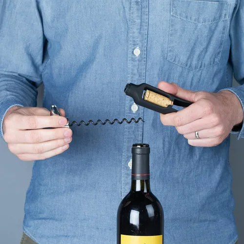Miniatura 10 de True Sacacorchos autoestirable, plástico duradero con mango cromado fácil de girar, abridor de botellas de vino para camareros, herramientas de bar