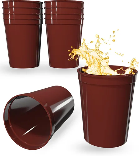 Miniatura 65 de PartyPrints Paquete de 100 vasos de plástico en blanco reutilizables de 10 a 12 onzas, vasos de estadio a granel, sin BPA, aptos para lavavajillas