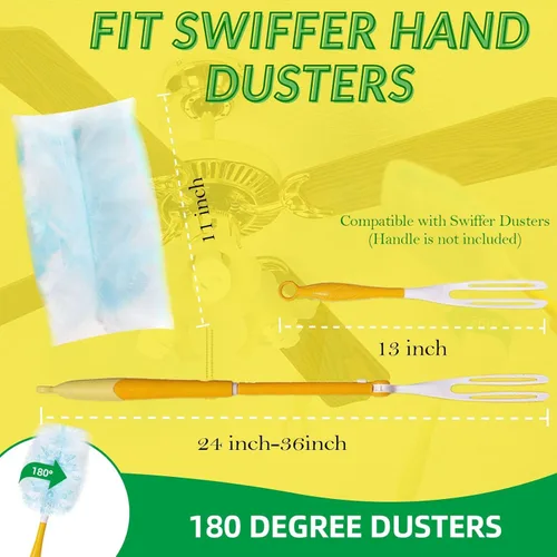 Miniatura 3 de Recambios de plumero, cepillo de eliminación de polvo estático desechable, cabezal de repuesto compatible con repuestos de plumero Swiffer para Azul