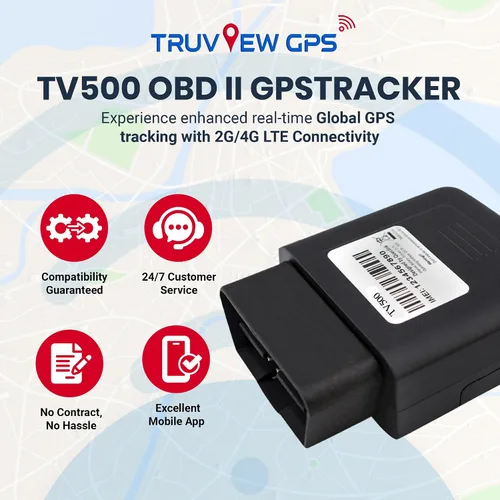 Miniatura 4 de Truview TV500 OBD II, rastreador GPS 4G con SIM global, dispositivo de seguimiento de vehículos confiable y en tiempo real para automóviles