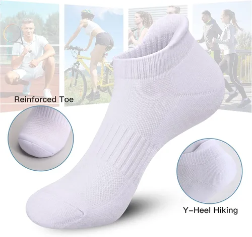 Miniatura 3 de Felicigeely Calcetines deportivos de tobillo para correr, de corte bajo, transpirables, acolchados, con pestañas, para hombres y mujeres, 6 pares
