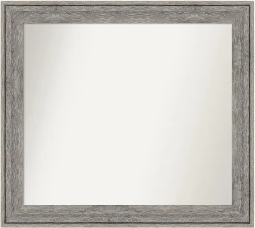 Miniatura 503 de Amanti Art Espejo de pared personalizado no biselado (24.5 x 24.5 pulgadas), marco gris marrón alta, varios tamaños personalizados, espejo de baño