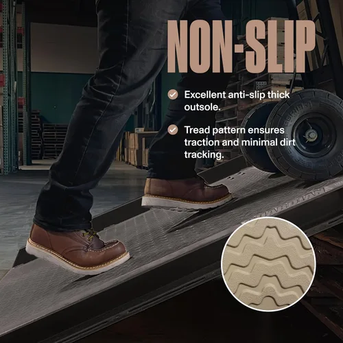 Miniatura 5 de EverBoots - Botas de trabajo con punta de acero, resistentes a la abrasión y al aceite, botas de cuña con puntera tipo mocasín, de piel aceitada