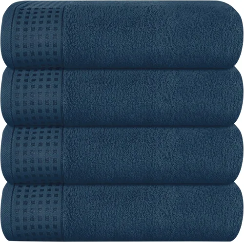 Miniatura 23 de GLAMBURG Juego de 2 toallas de baño de gran tamaño 100% algodón, 28 x 55 pulgadas, ultra suaves, altamente absorbentes, compactas, de secado rápido