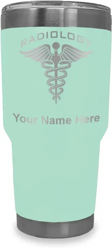 Miniatura 14 de LaserGram Vaso aislado al vacío de 20 onzas, radiología, grabado personalizado incluido (azul claro)