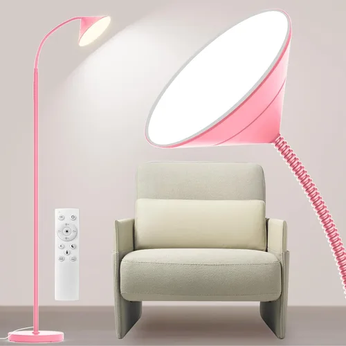Lámpara de pie, lámparas de pie LED brillantes mejoradas de 18 W para sala de estar y dormitorio, con atenuación continua de cuello de cisne y