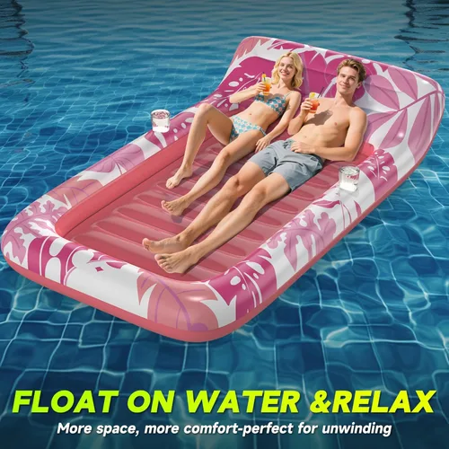 Miniatura 2 de CACSPS Flotadores inflables de piscina para adultos, sillas flotantes con portavasos, flotadores de piscina resistentes para diversión acuática