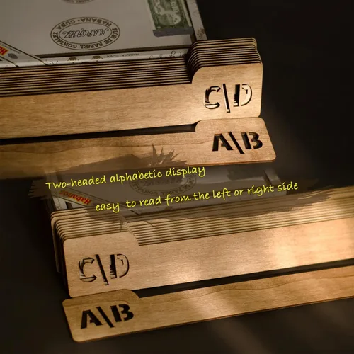 Miniatura 2 de Divisores de discos de vinilo con pestañas alfabéticas A-Z, 13 piezas divisoras de madera para álbumes LP, cómics, archivadores, revistas