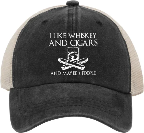 Miniatura 152 de Philysonic Funny Hat I Like Whisky and Cigars and Maybe 3 People Sombreros para Hombres Gorras de Béisbol Gorras Ajustables