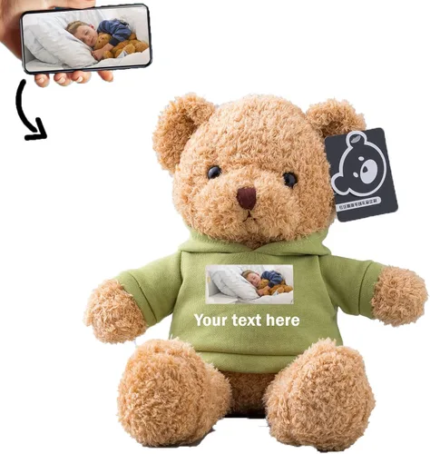 Miniatura 13 de Oso de peluche personalizado con texto + foto, oso de San Valentín, animales de peluche, juguetes de peluche como regalos personalizados para Negro