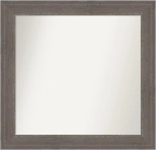 Miniatura 376 de Amanti Art Espejo de pared personalizado no biselado (24.5 x 24.5 pulgadas), marco gris marrón alta, varios tamaños personalizados, espejo de baño