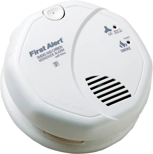 Miniatura 7 de First Alert SMCO100V-AC, Alarma de combinación cableada para humo y monóxido de carbono con interconexión, respaldo de batería y alertas de voz