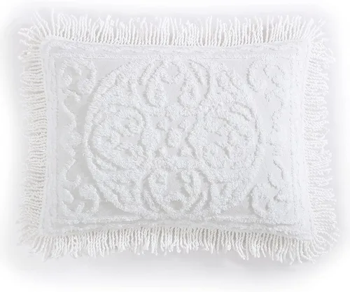 Miniatura 39 de Beatrice Home Fashions Colcha de Chenilla con Medallón, Full, Blanco