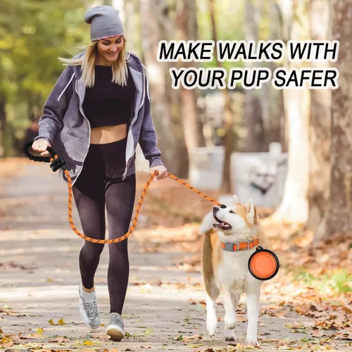 Miniatura 3 de BARKBAY Correas de perro para perros grandes, correa resistente de 4/5/6 pies con cómodo mango acolchado e hilos altamente reflectantes para perros