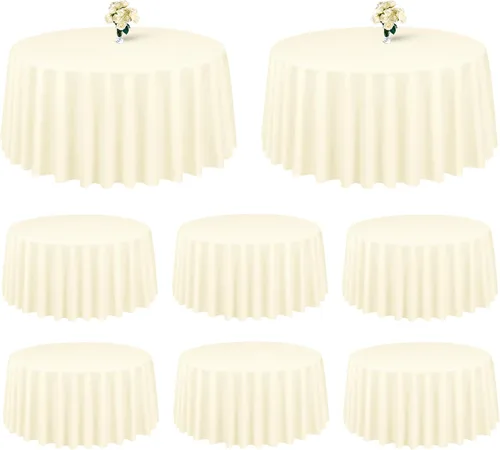 Miniatura 64 de Showgeous Paquete de 4 manteles rectangulares de poliéster de 60 x 102 pulgadas, resistentes a las arrugas, lavables, para bodas, mesas de comedor