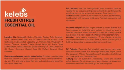 Miniatura 9 de Kelebs Champú para perros malolientes Barra de champú desodorizante natural para perros con aceites esenciales cítricos Ecológico Cero