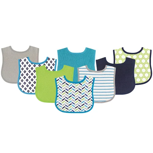 Miniatura 2 de Luvable Friends Baberos unisex de algodón para bebé, azul, talla única