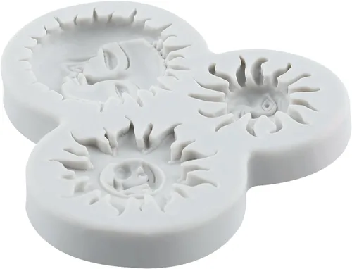 Miniatura 6 de Molde de silicona para fondant de cara de sol y luna, moldes de caramelo de chocolate para decoración de cupcakes de chocolate, decoración