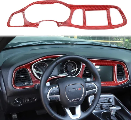 Miniatura 14 de Voodonala para Consolas Centrales Challenger, Cubierta Protectora del Tablero de Instrumentos para 2015-2024+ Dodge Challenger, Accesorios Azul