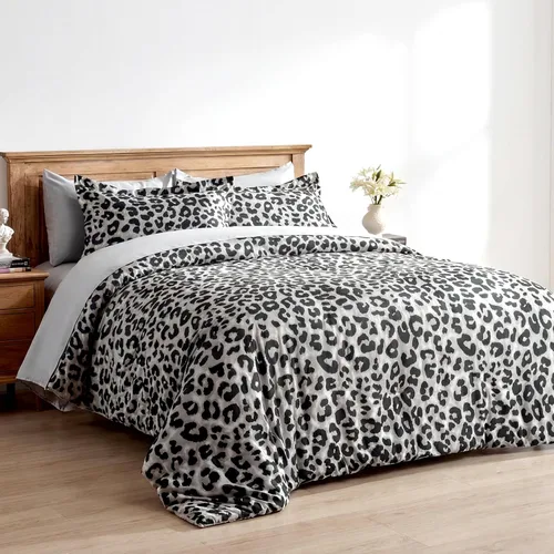 Miniatura 8 de Wajade Juego de edredón de 7 piezas con estampado de guepardo para niñas y niños, juego de ropa de cama en una bolsa para hombres y mujeres