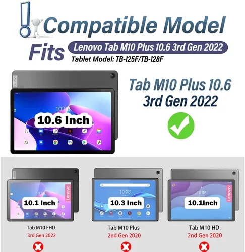 Miniatura 2 de Funda de teclado retroiluminado con panel táctil para Lenovo Tab M10 Plus 3ª generación de 10.6 pulgadas versión 2022, teclado inalámbrico