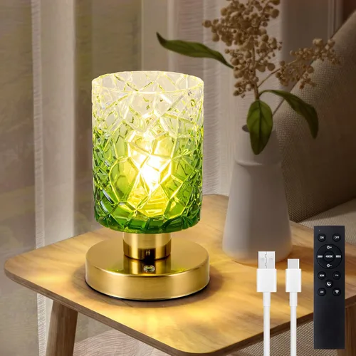 Miniatura 11 de Lámpara de mesa pequeña a pilas, 3 temperaturas de color, recargable, control táctil, lámpara de escritorio regulable, luz nocturna LED inalámbrica