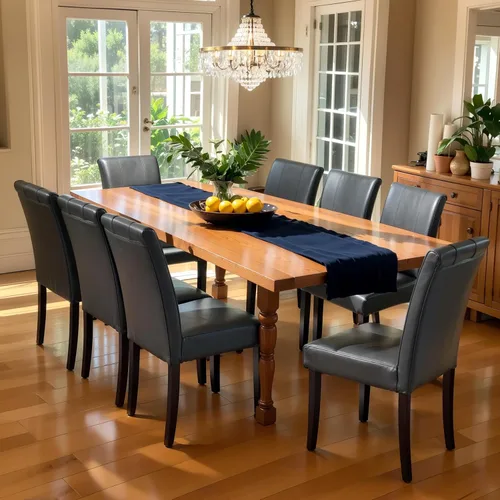 Miniatura 52 de CHUN YI Juego de 4 sillas de comedor tapizadas de piel sintética con ribete de cabeza de clavo y patas de madera, sillas laterales Parsons modernas