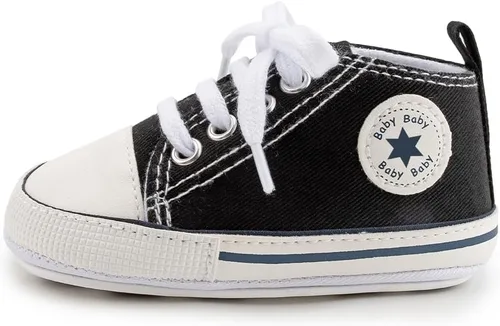 Miniatura 86 de KIDSUN zapatos deportivos altos hasta el tobillo para bebés, niños y niñas con suela antideslizante, suaves, para recién nacidos, zapatos
