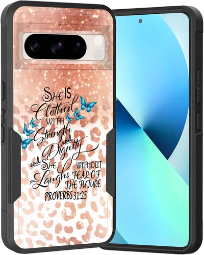 Miniatura 37 de Funda para Pixel 6A, Híbrida de Doble Capa de Servicio Pesado Resistente a Prueba de Golpes PC Duro + Funda Protectora de Silicona Suave para Google