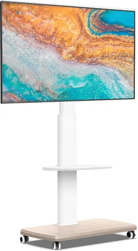 Miniatura 8 de FITUEYES Soporte de TV rodante, carrito de TV móvil con ruedas para pantalla plana de 32-65 y 70 pulgadas, soporte de TV de piso alto con soporte