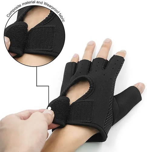 Miniatura 4 de Luwint Guantes de entrenamiento sin dedos para niños, guantes antideslizantes de fitness para niños, ciclismo, yoga, levantamiento de pesas, 1 par