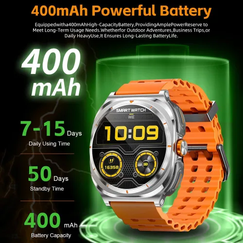 Miniatura 9 de Reloj inteligente con auriculares en el interior, contesta llamadas y escucha música, relojes de seguimiento de fitness, más de 100 modos deportivos